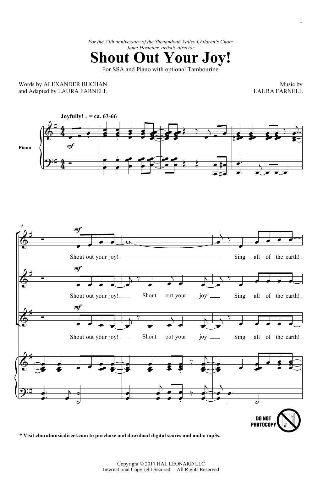 Laura Farnell Shout Out Your Joy! Sheet Music