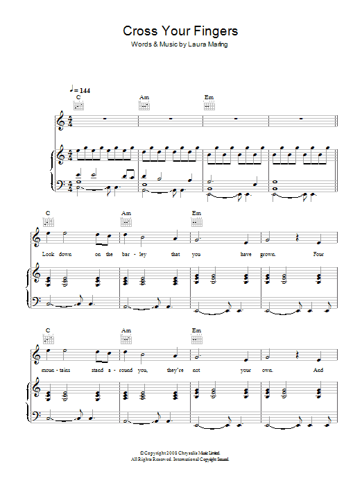 Laura Marling Cross Your Fingers Sheet Music
