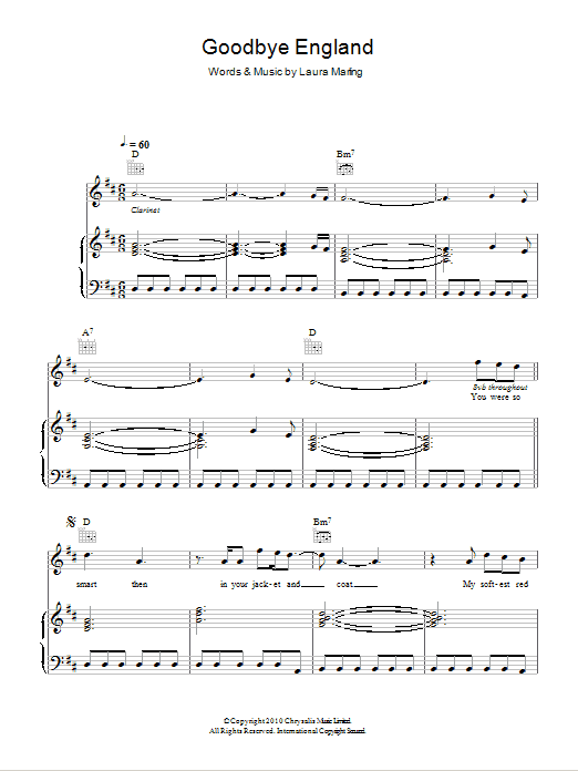 Laura Marling Goodbye England (Covered In Snow) Sheet Music