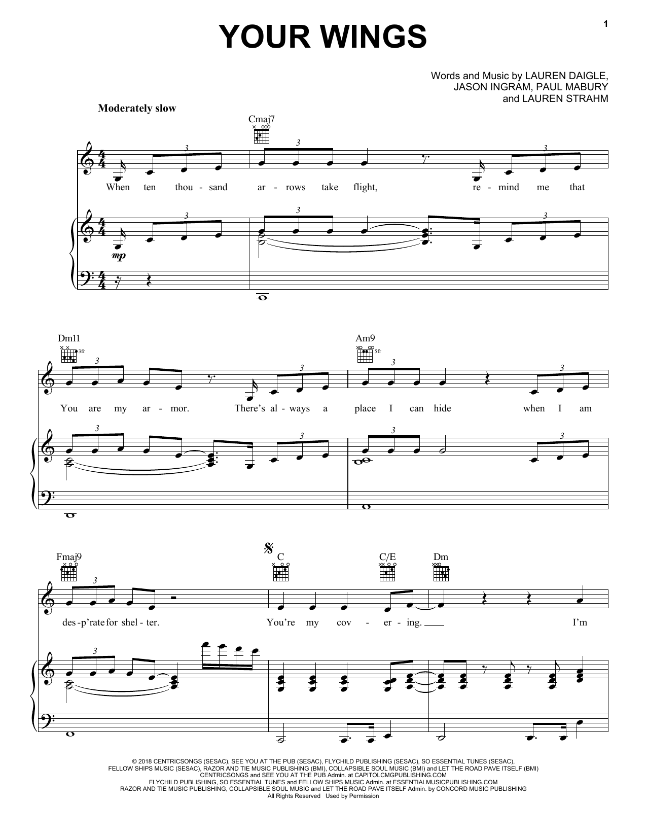 Lauren Daigle Your Wings Sheet Music