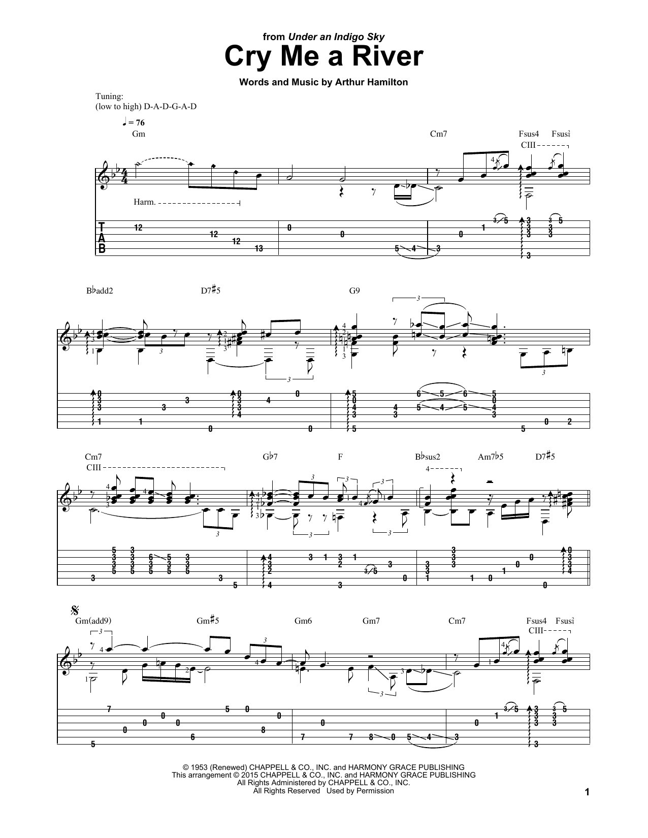 Laurence Juber Cry Me A River Sheet Music