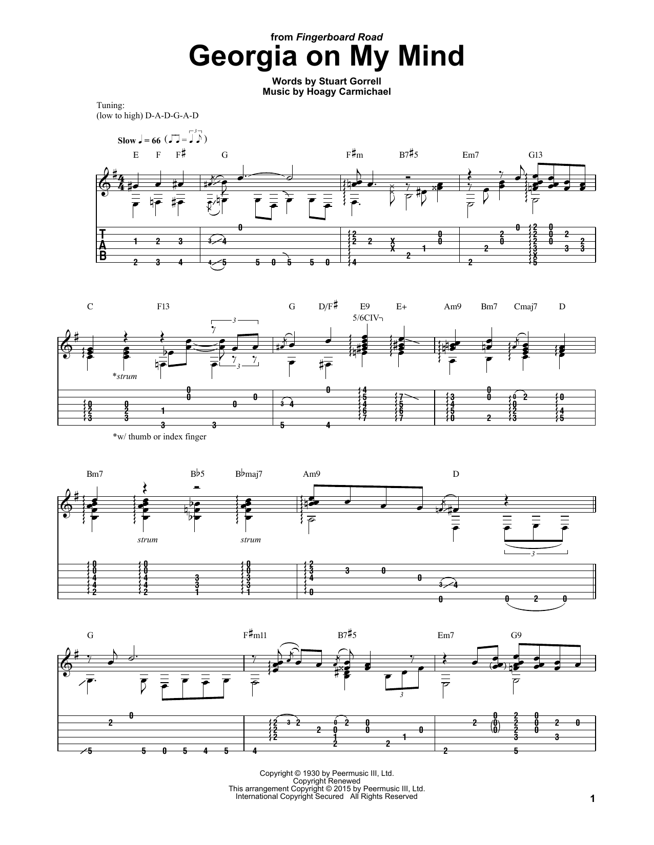 Laurence Juber Georgia On My Mind Sheet Music