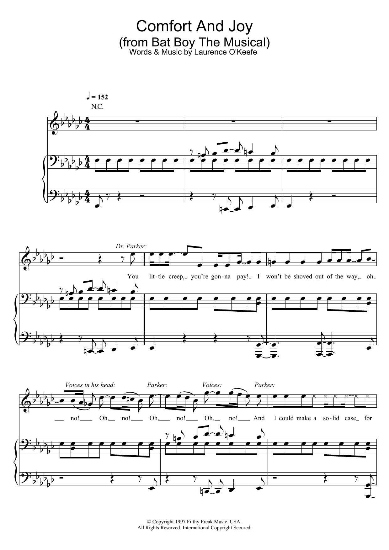 Laurence O'Keefe Comfort And Joy (from Bat Boy The Musical) Sheet Music