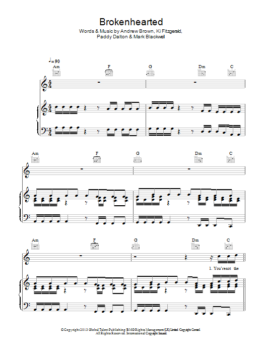 LAWSON Brokenhearted Sheet Music