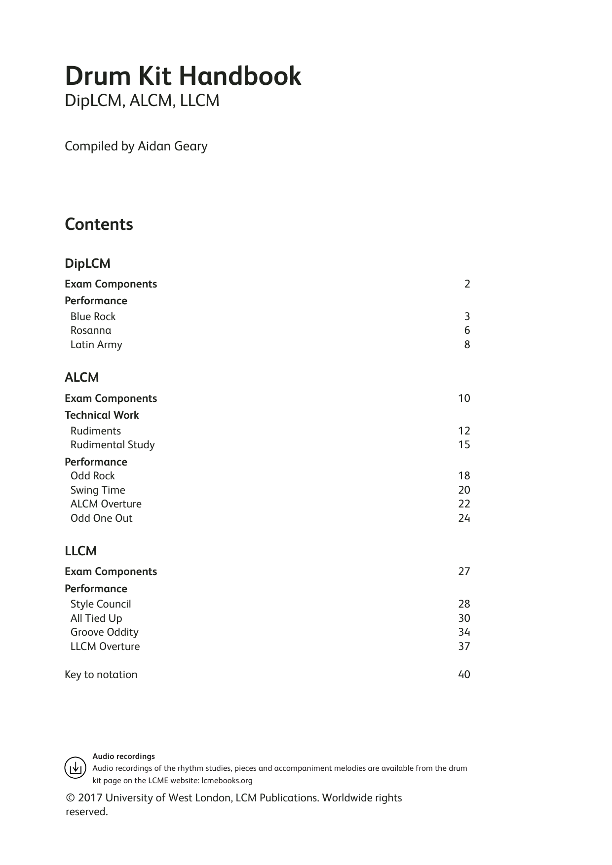 LCME LCME Drum Kit Handbook DipLCME ALCME LLCME Sheet Music