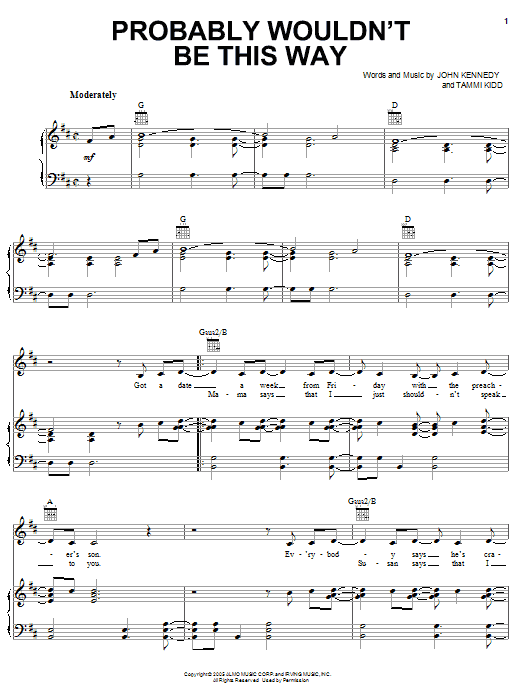 LeAnn Rimes Probably Wouldn't Be This Way Sheet Music