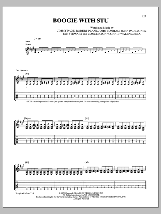 Led Zeppelin Boogie With Stu Sheet Music