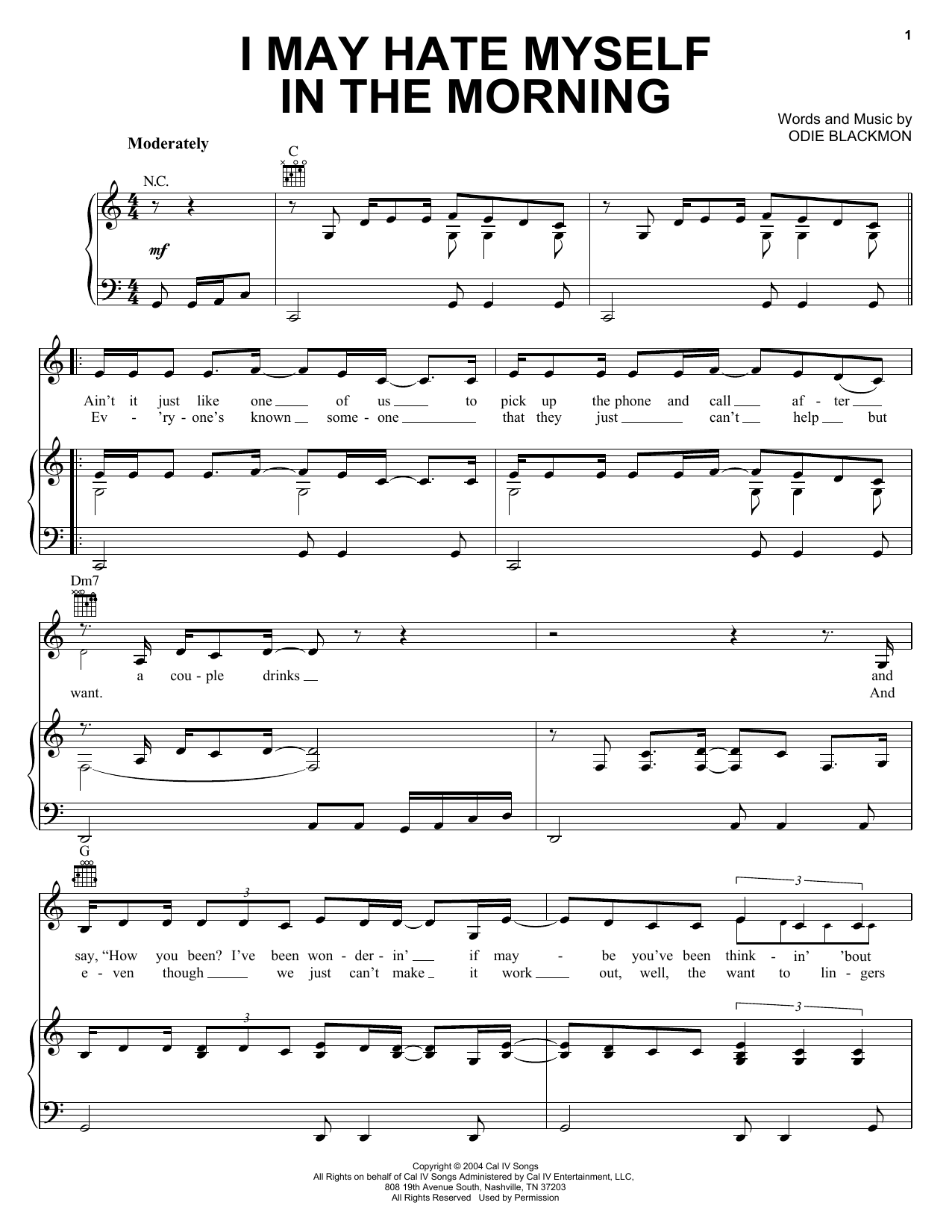 Lee Ann Womack I May Hate Myself In The Morning Sheet Music