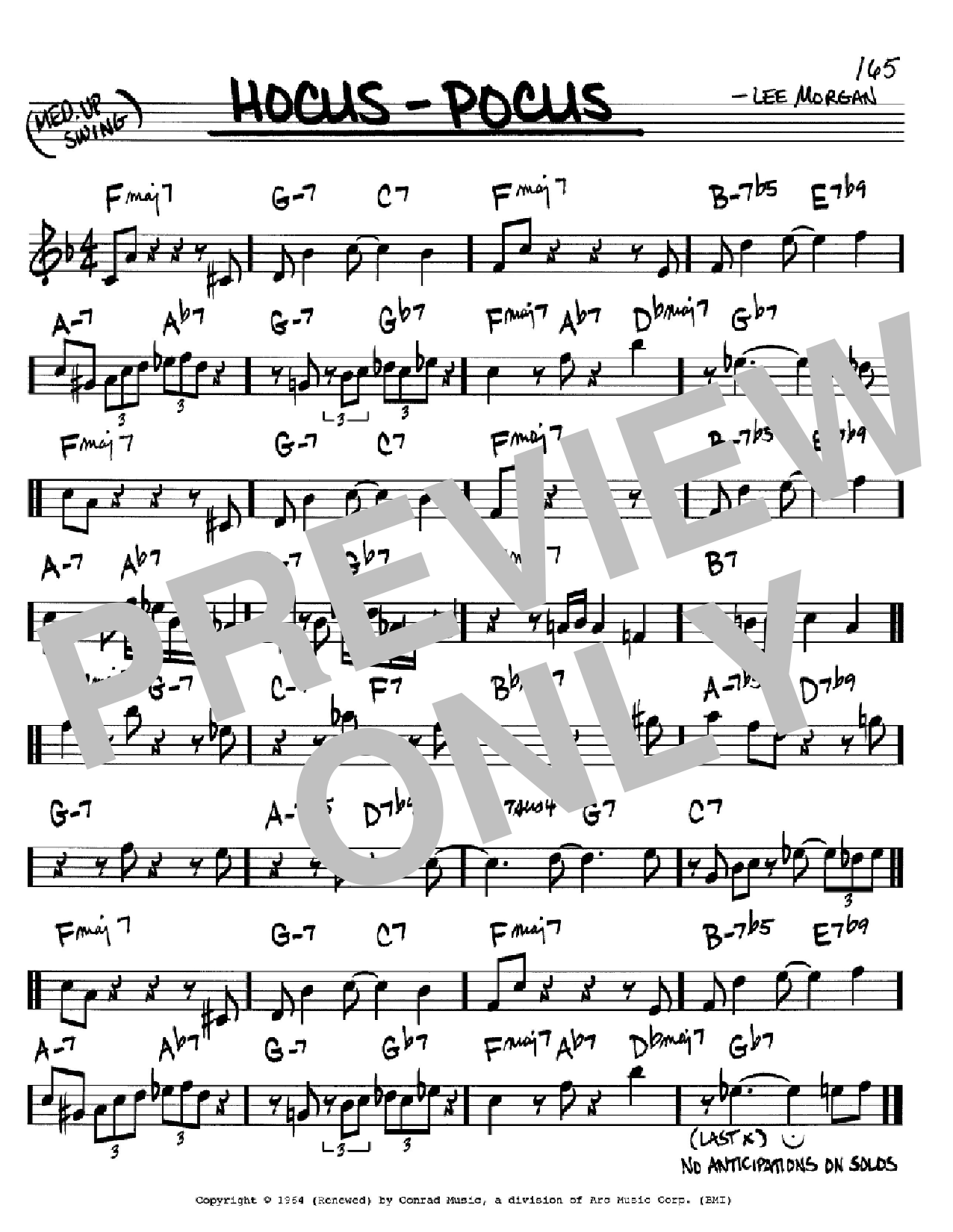 Lee Morgan Hocus-Pocus Sheet Music
