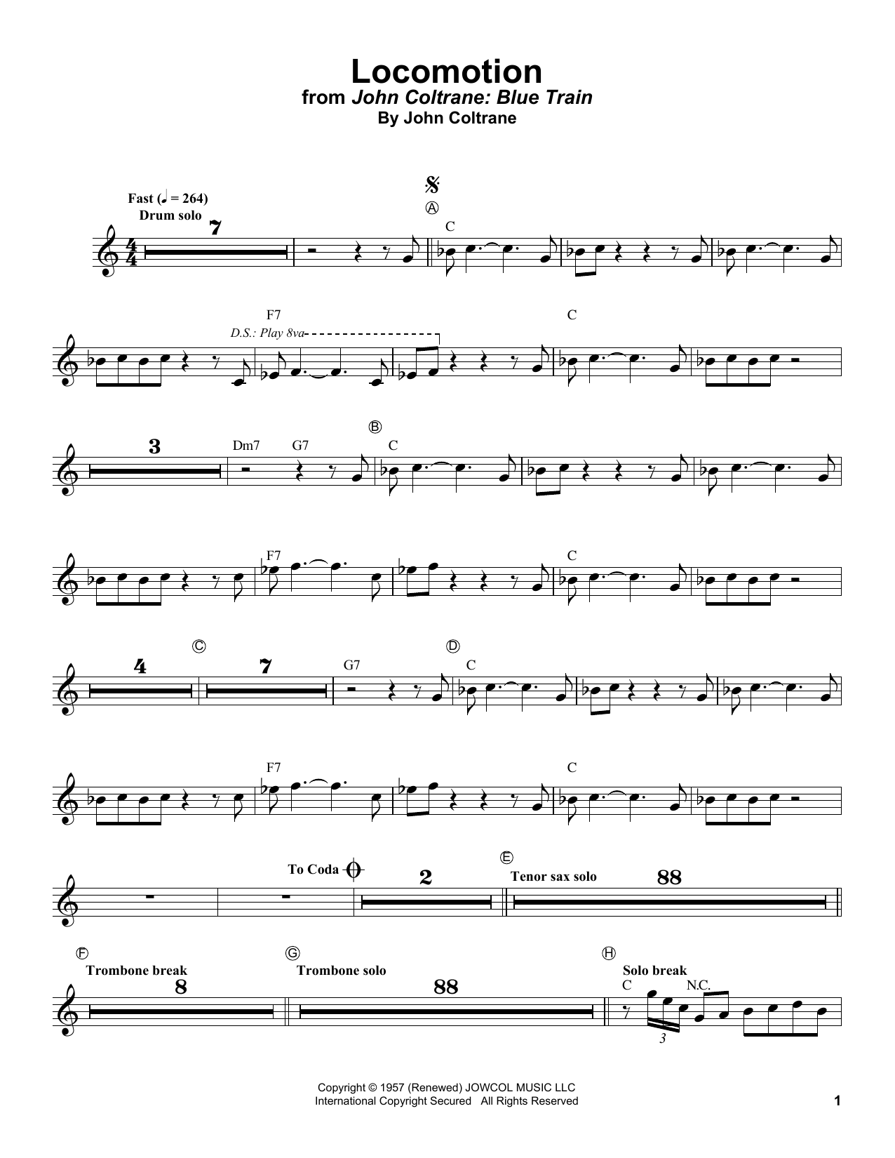 Lee Morgan Locomotion Sheet Music