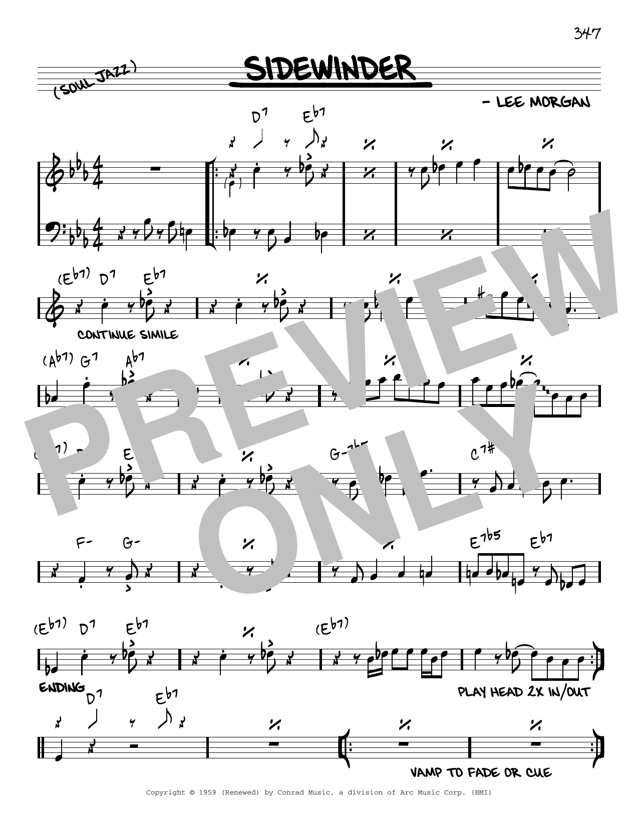 Lee Morgan Sidewinder [Reharmonized version] (arr. Jack Grassel) Sheet Music