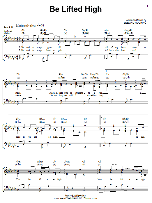 Leeland Mooring Be Lifted High Sheet Music