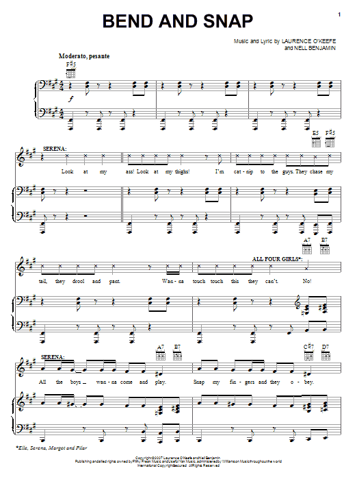 Legally Blonde The Musical Bend And Snap Sheet Music