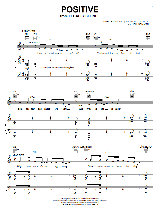 Legally Blonde The Musical Positive Sheet Music