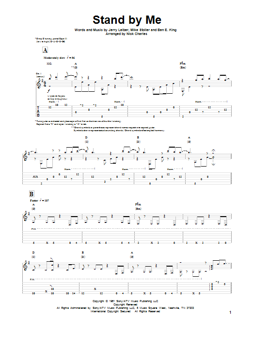 Leiber & Stoller Stand By Me Sheet Music