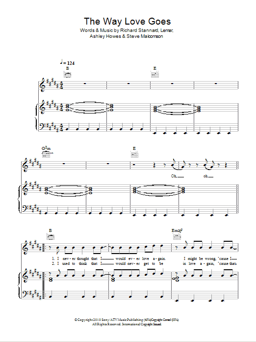 Lemar The Way Love Goes Sheet Music