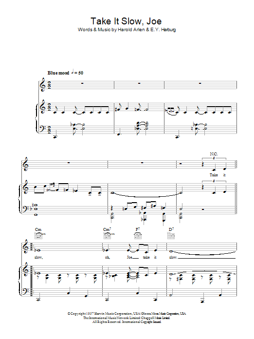 Lena Horne Take It Slow, Joe Sheet Music