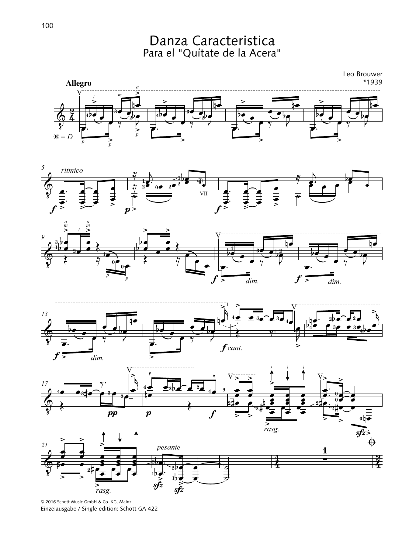 Léo Brouwer Danza Caracteristica Sheet Music