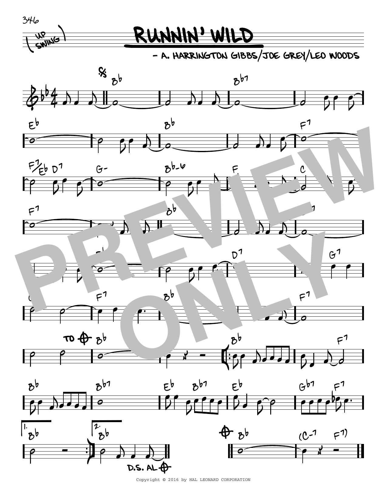 Leo Woods Runnin' Wild Sheet Music