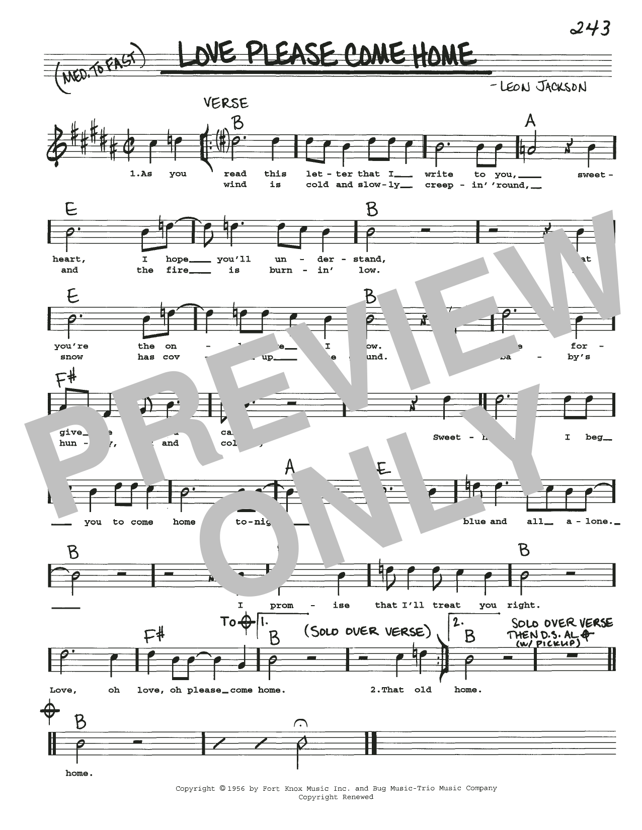 Leon Jackson Love Please Come Home Sheet Music