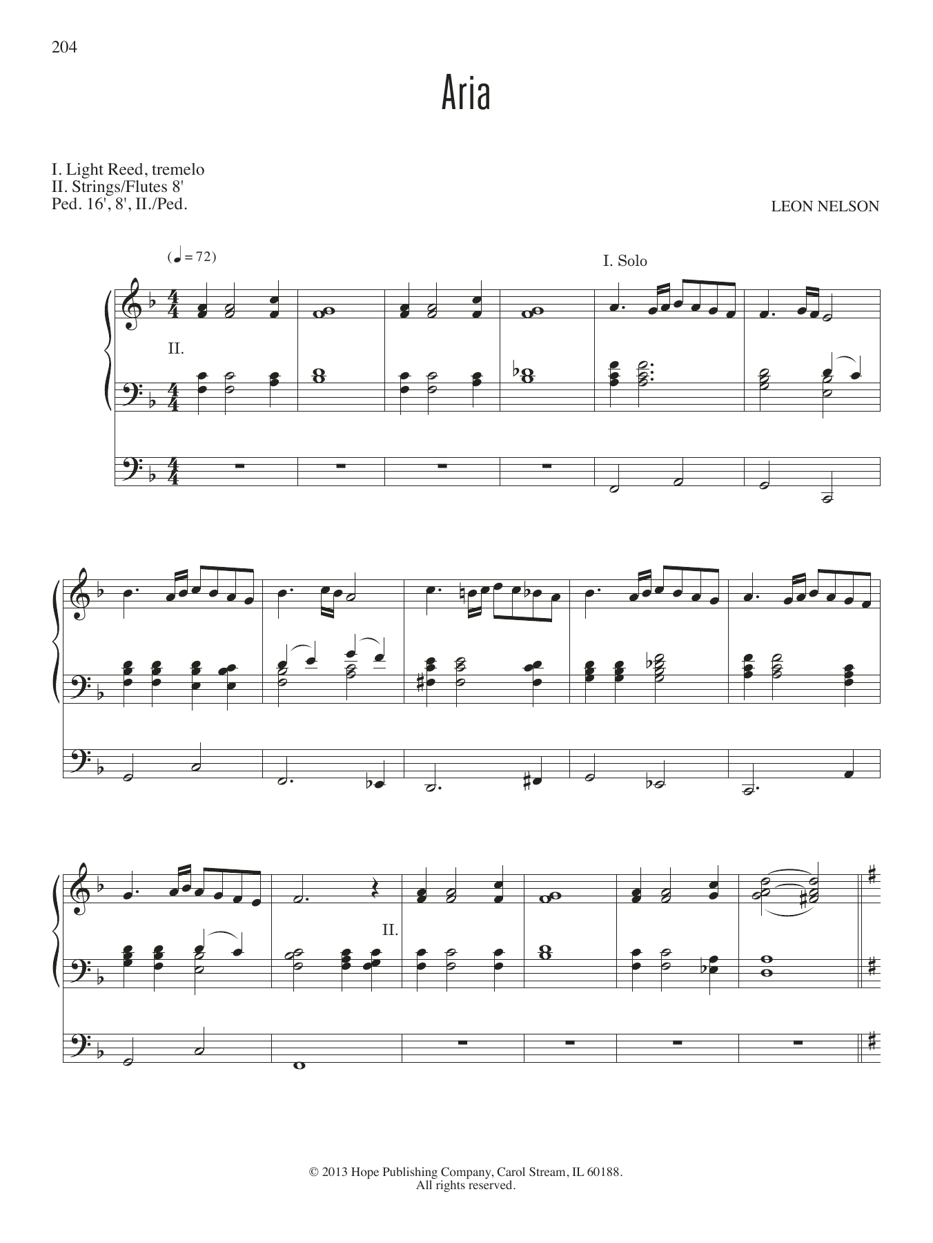 Leon Nelson Aria Sheet Music
