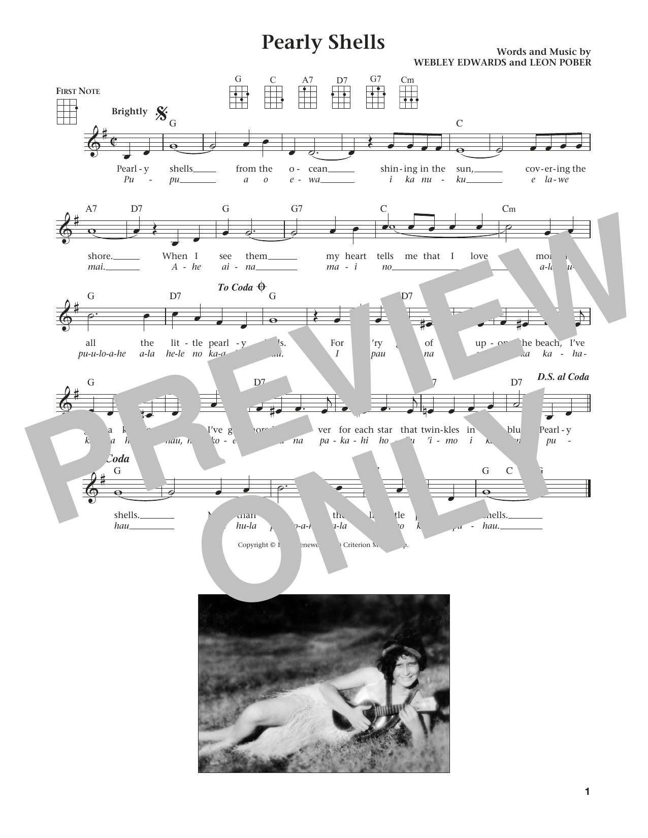 Leon Pober Pearly Shells (Pupu O Ewa) (from The Daily Ukulele) (arr. Liz and Jim Beloff) Sheet Music