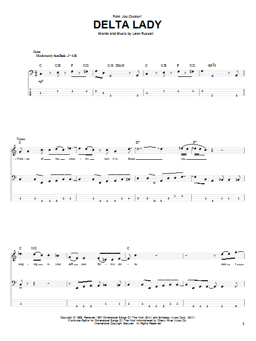 Leon Russell Delta Lady Sheet Music