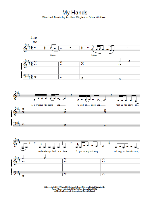 Leona Lewis My Hands Sheet Music
