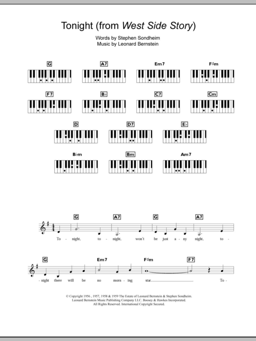Leonard Bernstein Tonight Sheet Music