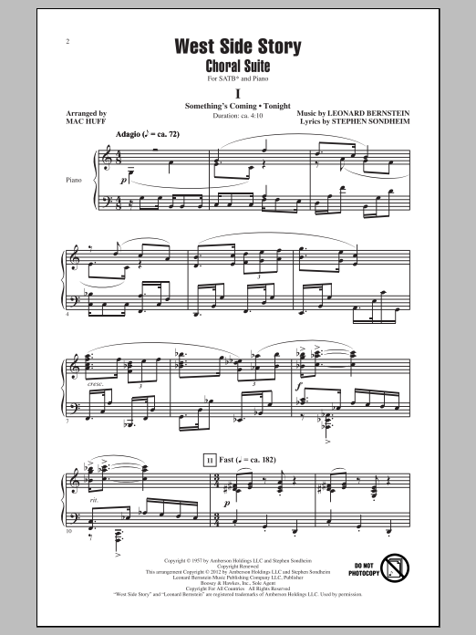 Leonard Bernstein West Side Story (Choral Suite) (arr. Mac Huff) Sheet Music