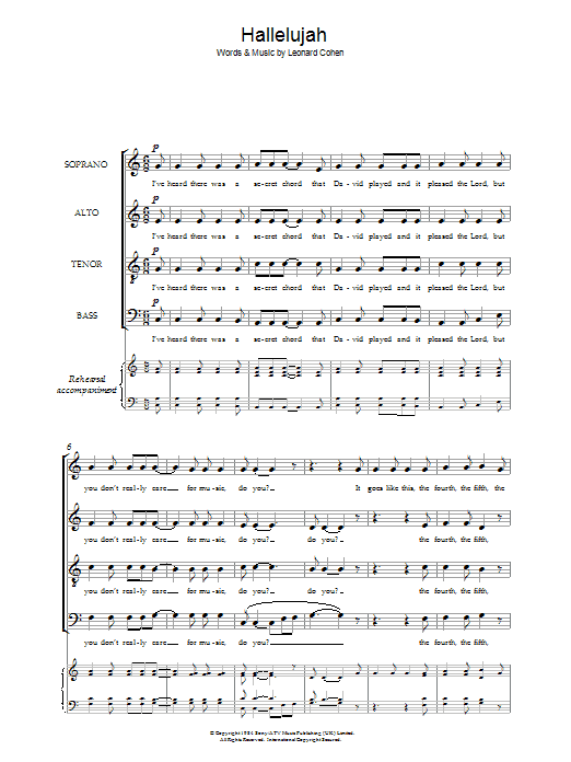 Leonard Cohen Hallelujah (arr. Barrie Carson Turner) Sheet Music