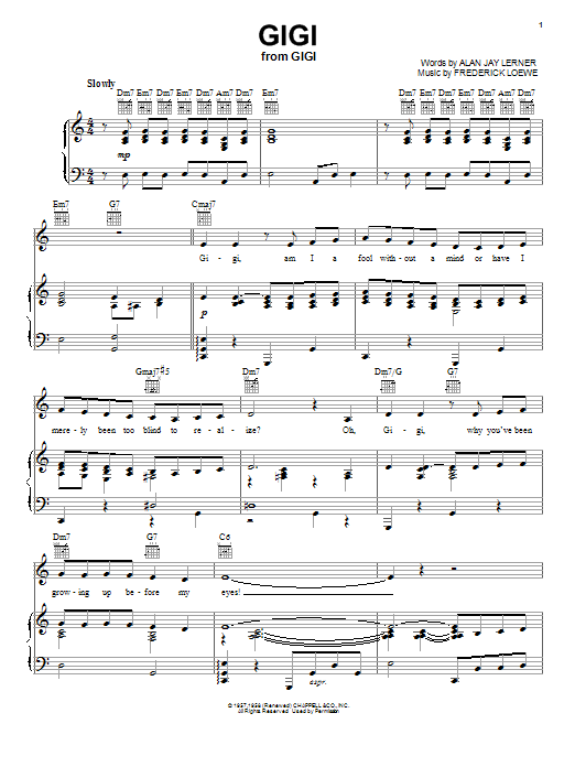 Lerner & Loewe Gigi Sheet Music