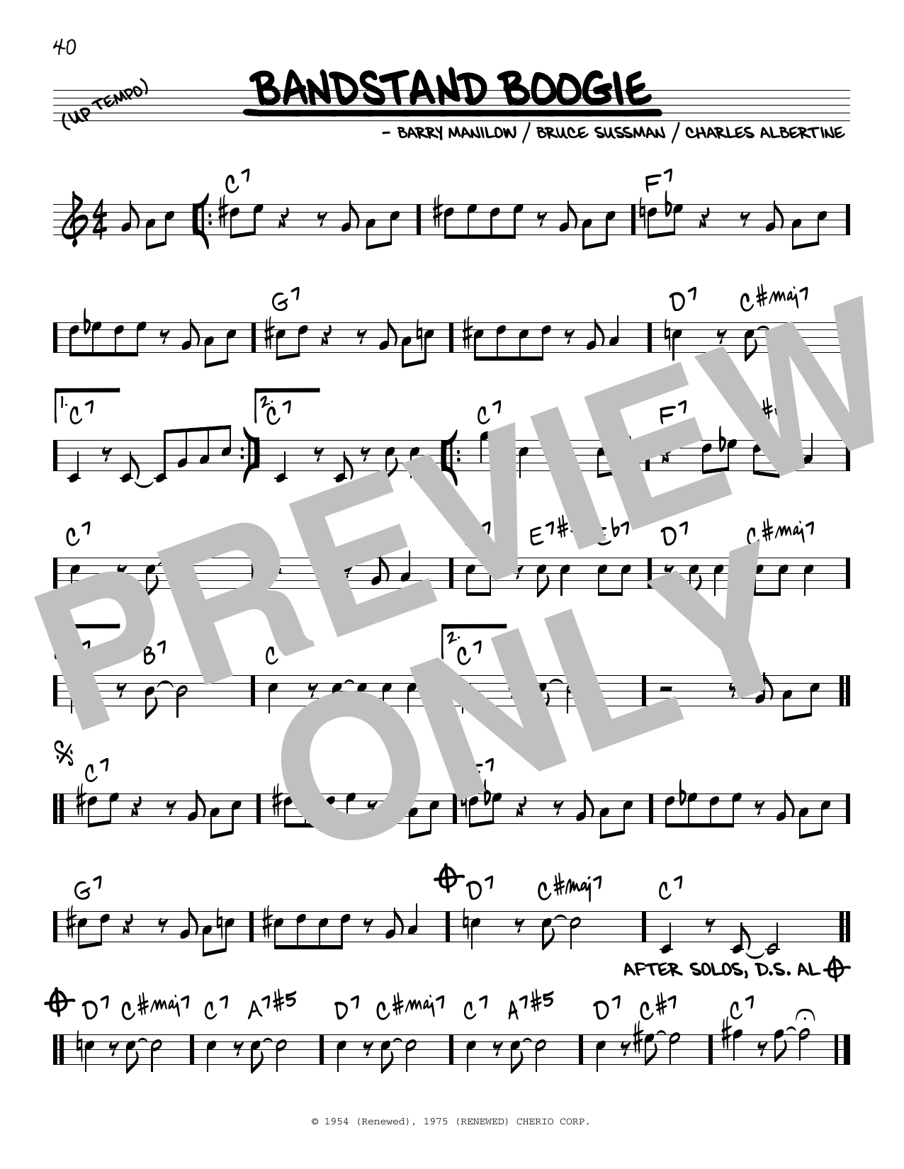 Les Elgart Bandstand Boogie Sheet Music