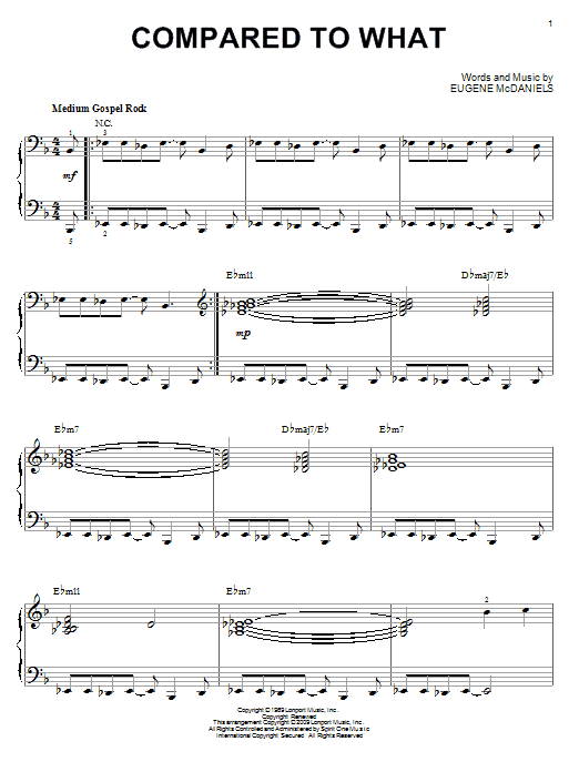 Les McCann Compared To What (arr. Brent Edstrom) Sheet Music