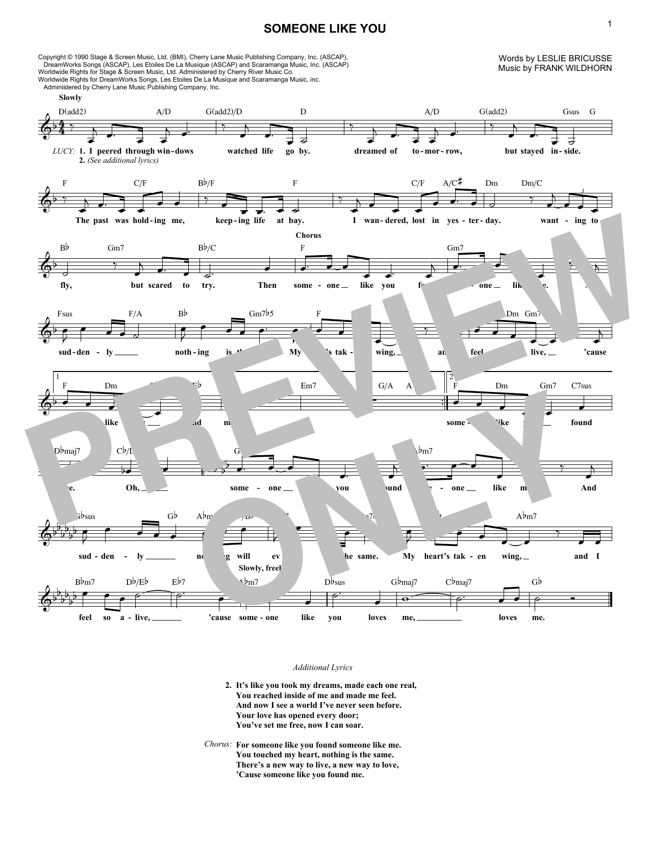 Leslie Bricusse Someone Like You (from Jekyll & Hyde - 1990 Concept Album version) Sheet Music