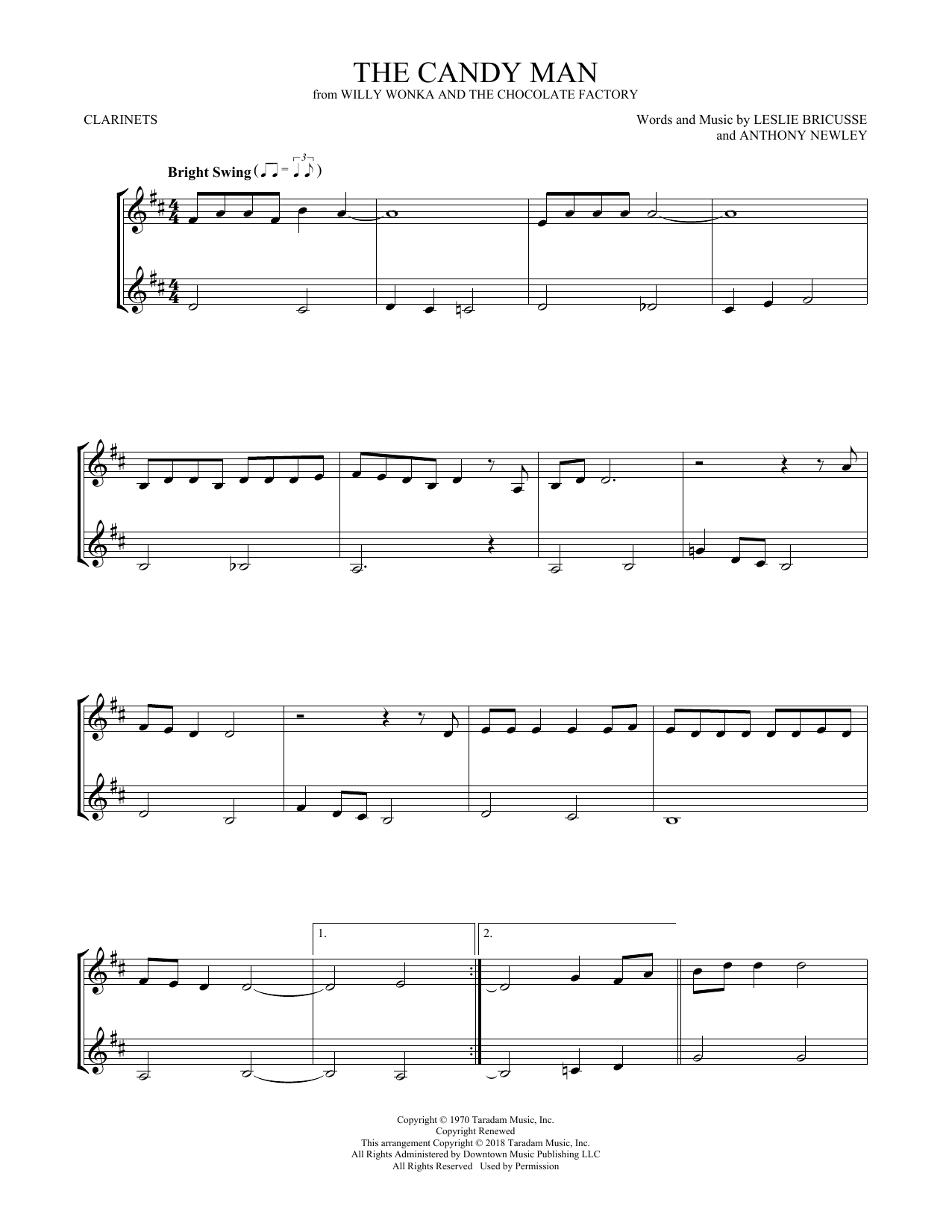 Leslie Bricusse The Candy Man Sheet Music