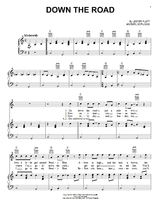Lester Flatt Down The Road Sheet Music
