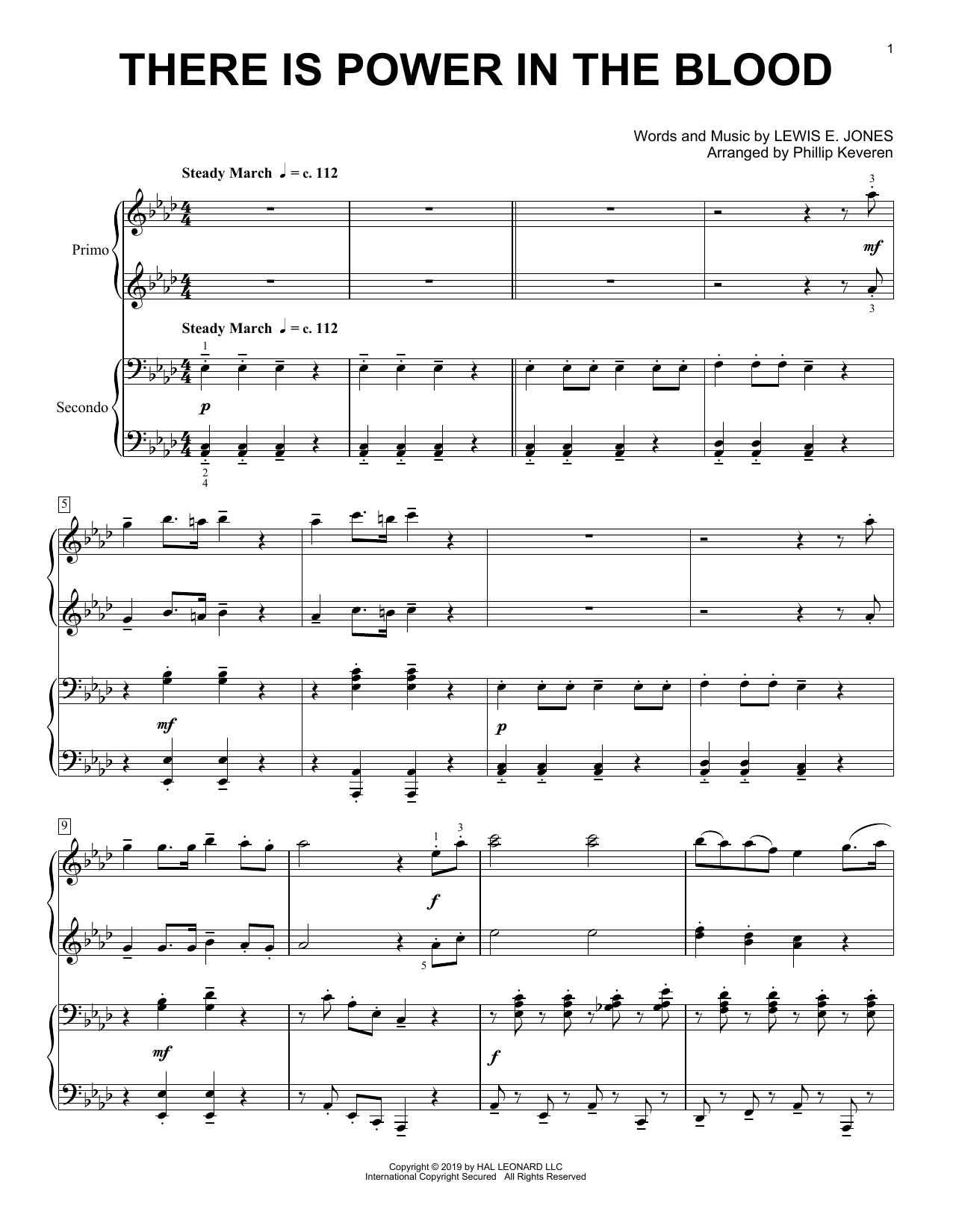 Lewis E. Jones There Is Power In The Blood (arr. Phillip Keveren) Sheet Music