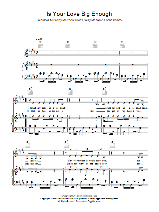 Lianne La Havas Is Your Love Big Enough Sheet Music
