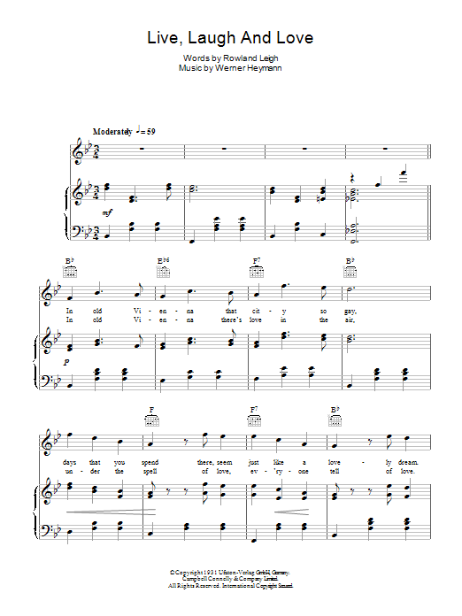 Liddell Peddieson Live, Laugh And Love Sheet Music