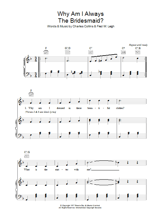 Lily Morris Why Am I Always The Bridesmaid? Sheet Music