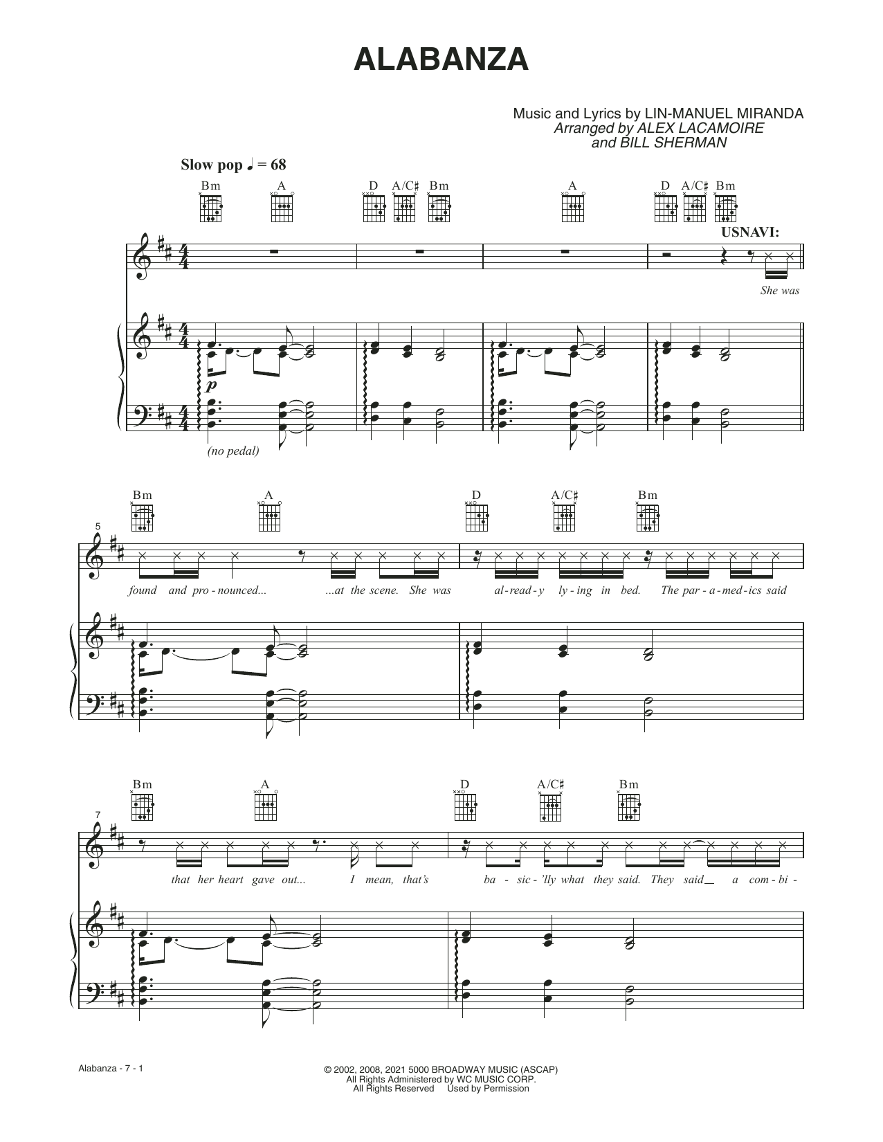 Lin-Manuel Miranda Alabanza (from the Motion Picture In The Heights) Sheet Music