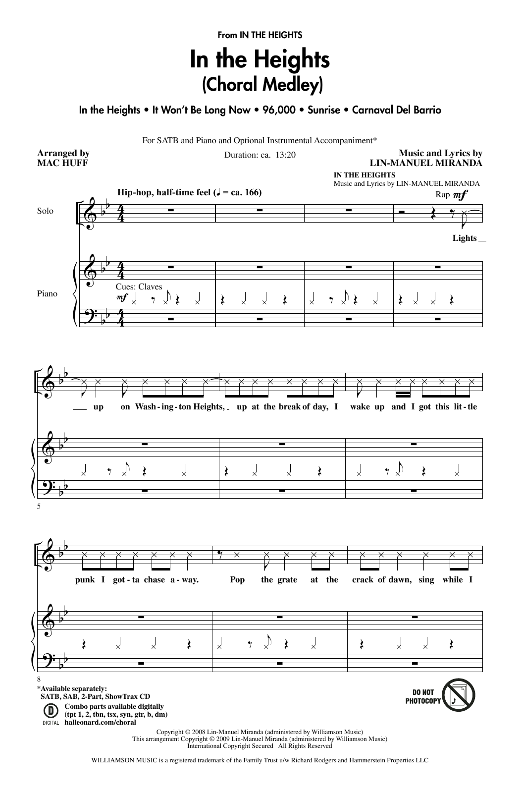 Lin-Manuel Miranda In The Heights (Choral Medley) (arr. Mac Huff) Sheet Music