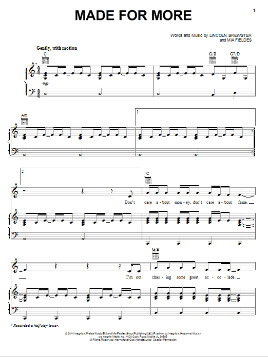 Lincoln Brewster Made For More Sheet Music