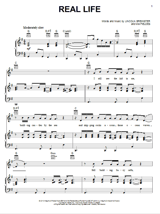 Lincoln Brewster Real Life Sheet Music