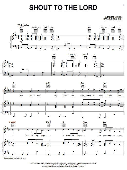 Lincoln Brewster Shout To The Lord Sheet Music