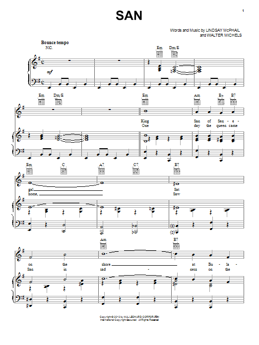 Lindsay McPhail San Sheet Music