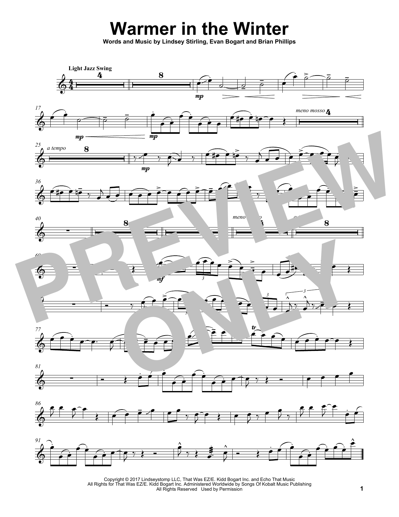 Lindsey Stirling Warmer In The Winter Sheet Music