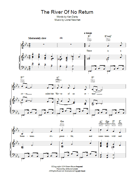 Lionel Newman The River Of No Return Sheet Music