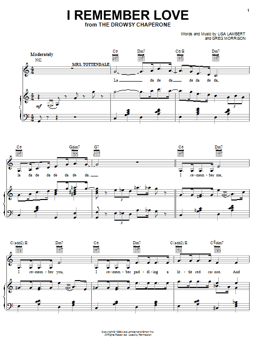 Lisa Lambert I Remember Love Sheet Music